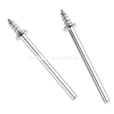 Mandrel Screw Shank x 2 for polishing wheel 2.35mm